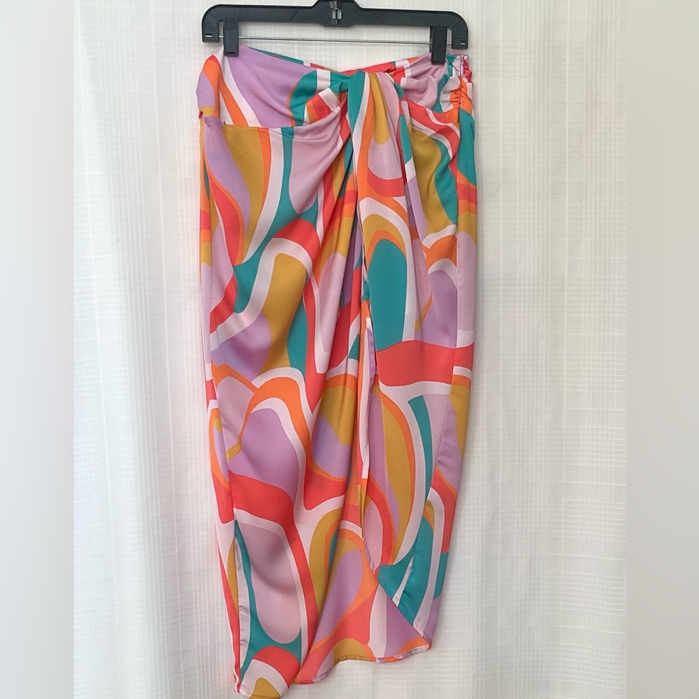 💕host pick💕Skies Are Blue Asymmetrical Skirt - Multicolor